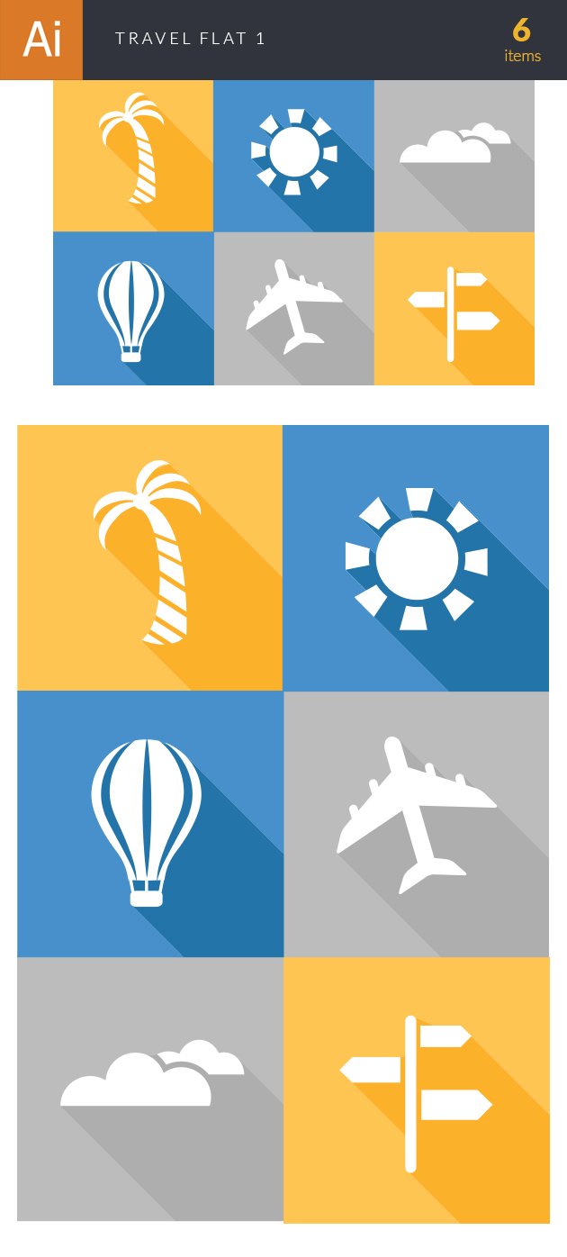 Travel Flat Vector Set 1 2