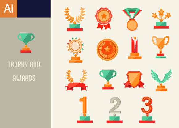 Trophy And Awards Vector Set 1 1