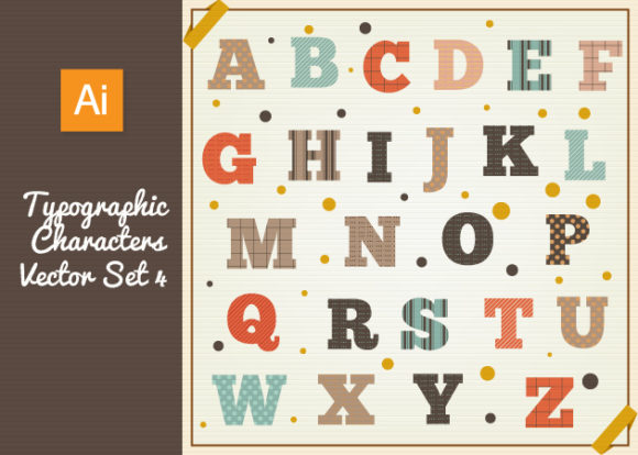 Typographic Characters Vector Set 4 1