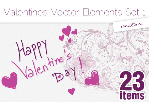 Valentine's Vector Elements Set 1-vector 1