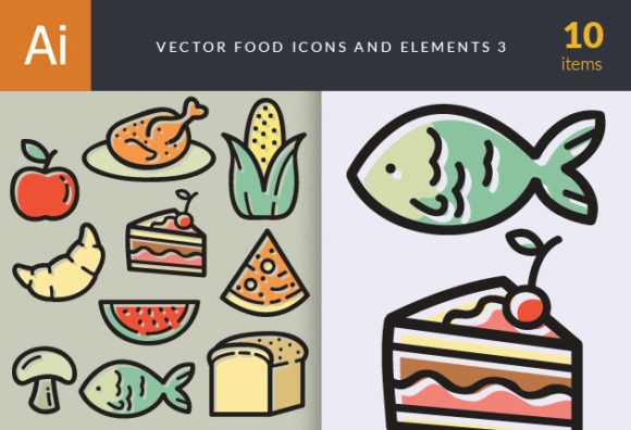Vector Food Icons And Elements 3 1