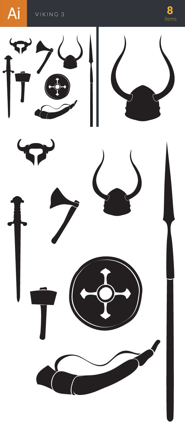 Viking War Gear Vector Set 2
