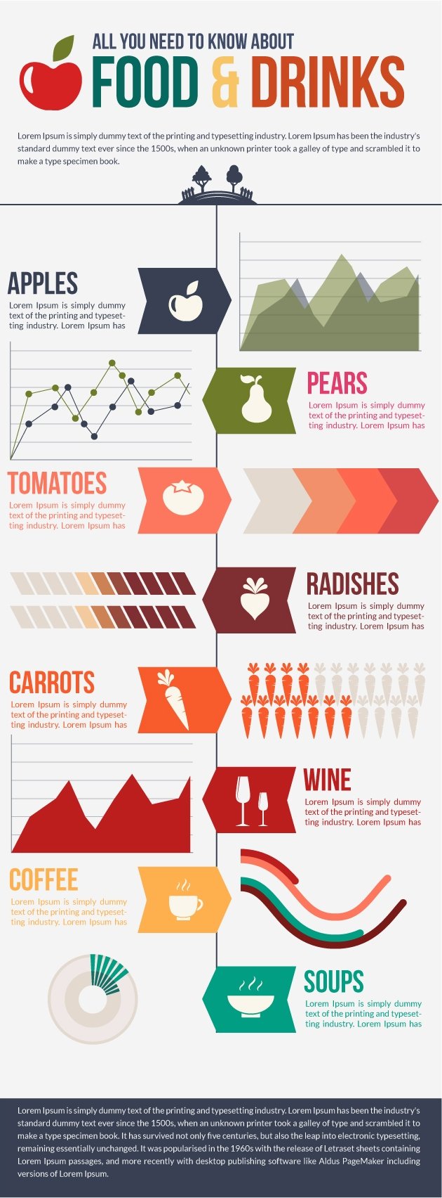 Food and Drinks Infographic Vector Set 2