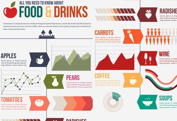 Food and Drinks Infographic Vector Set 1