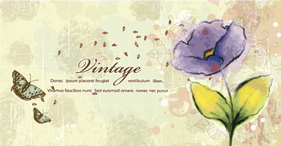 Dirt Vector: Grunge Floral Background Vector Illustration 1