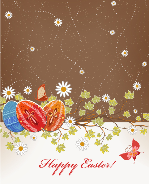 easter background with eggs vector illustration 1