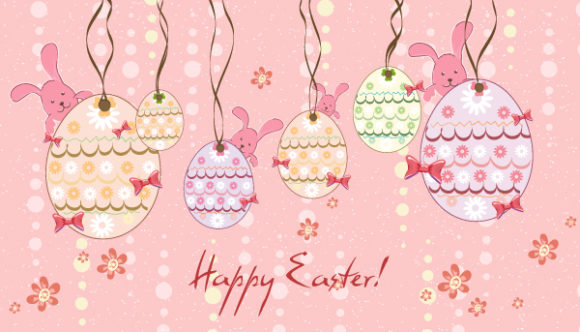 easter background with eggs vector illustration 1