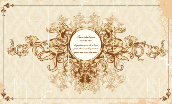 New Floral-3 Vector Graphic: Vector Graphic Vintage Frame With Floral 1