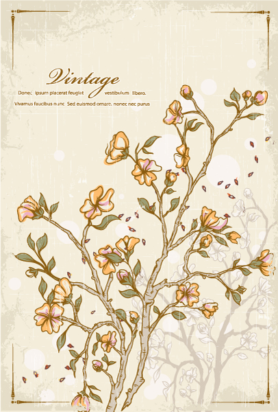 vector grunge with floral 1