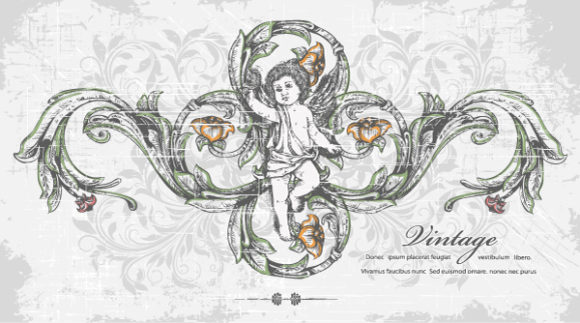Smashing Illustration Vector Artwork: Angel With Floral Vector Artwork Illustration 1
