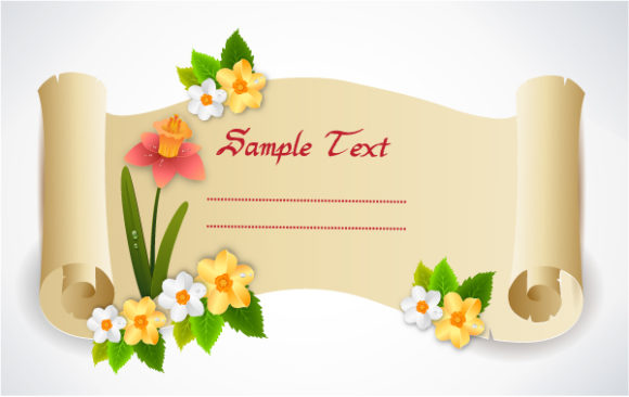 Floral Vector Image Vector Spring Scroll  Floral 1