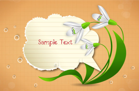 vector spring frame with floral 1