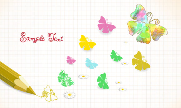 vector spring background with butterflies 1
