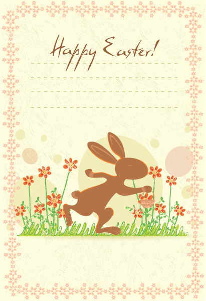 Exciting Season Vector Background: Easter Background With Bunny Vector Background Illustration 1