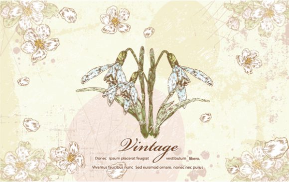 Abstract-2 Vector Graphic Vector Vintage Background  Floral 1