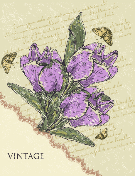 Striking Old Vector Illustration: Grunge Floral Background Vector Illustration Illustration 1