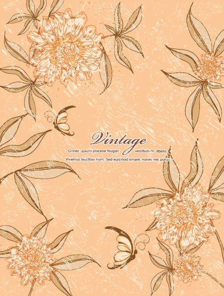 Grunge Vector Graphic Grunge Floral Background Vector Illustration 1