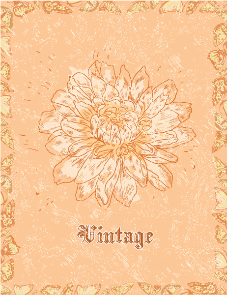 Insane Grunge Vector Design: Grunge Floral Background Vector Design Illustration 1