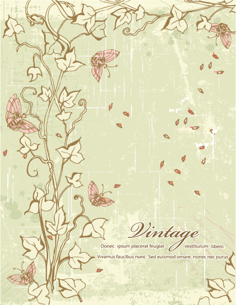 Amazing Plant Vector Graphic: Grunge Floral Background Vector Graphic Illustration 1