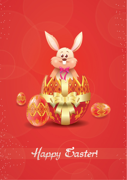 Easter Vector Art Bunny  Eggs Vector Illustration 1