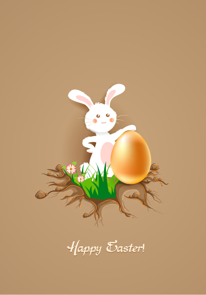 bunny with floral vector illustration 1