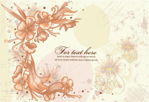 vintage floral background vector illustration 1