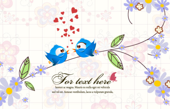 vector floral background with birds 1
