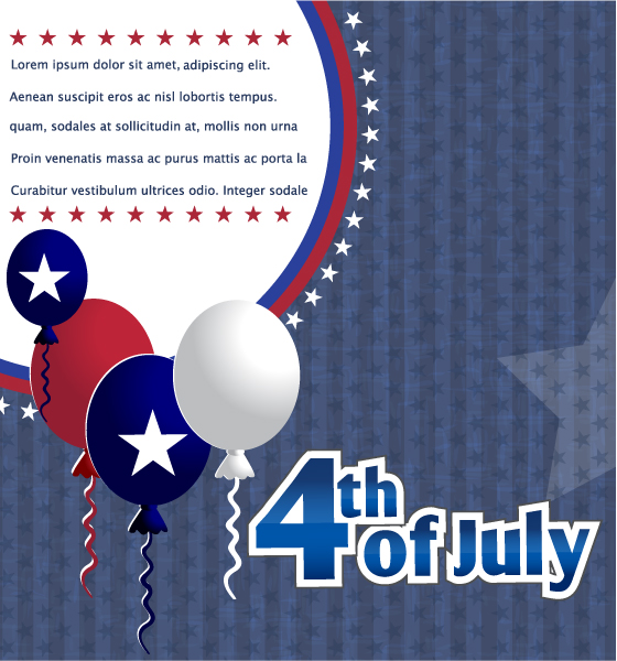 Balloon, Patriotic Eps Vector Vector 4th Of July Background  Balloons 1