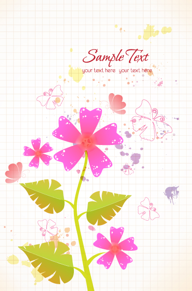 Insane Floral Vector Graphic: Vector Graphic Spring Floral Background With Butterflies 1