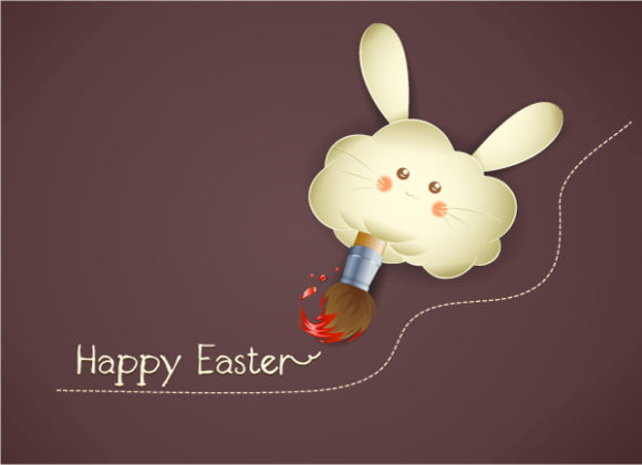 Amazing Spring Vector Illustration: Easter Background With Bunny Face Vector Illustration Illustration 1