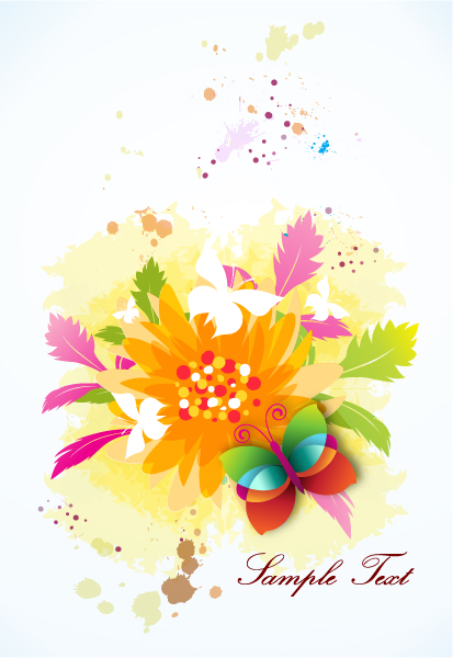 Unique Futuristic Vector Art: Vector Art Colorful Abstract Background With Butterfly 1
