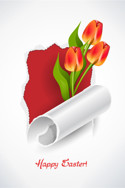 Paper, Illustration Vector Artwork Spring Background  Tulips Face Vector Illustration 1