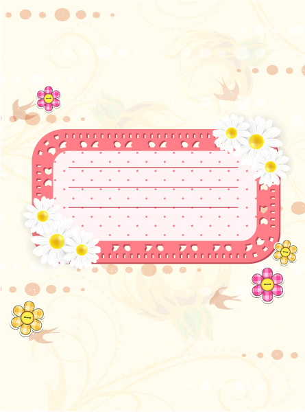 Stunning Frame Vector Background: Vector Background Abstract Frame With Flowers 1