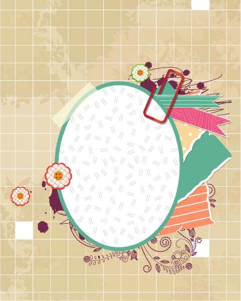 vector scrapbook elements with frame 1