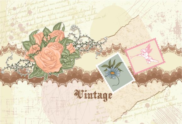 Illustration Vector Background: Vintage Floral Background Vector Background Illustration 1