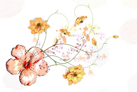 Watercolor Vector Design Watercolor Floral Background Vector Illustration 1