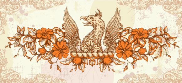 vector vintage background with griffin 1