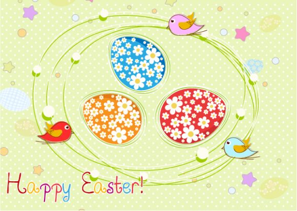 Easter, Colorful Vector Art Colorful Birds Vector Illustration 1