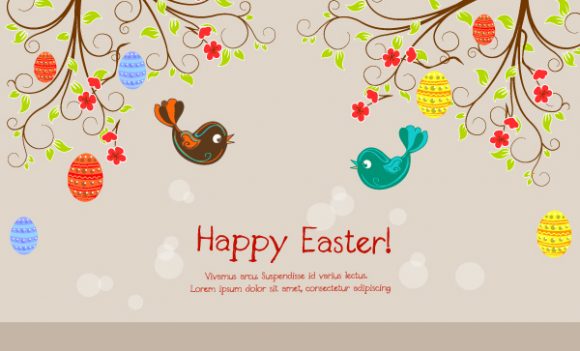 Illustration Vector Illustration Easter Background  Birds Vector Illustration 1