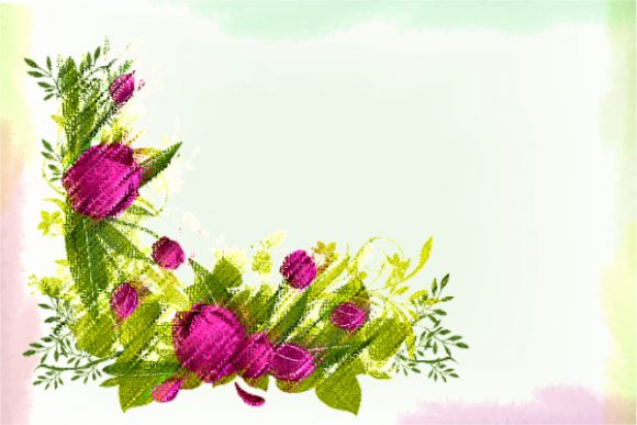 Grunge, Floral-3 Vector Artwork Watercolor Floral Background Vector ...