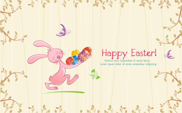vector colorful background with bunny 1
