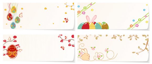 vector easter banners with eggs 1