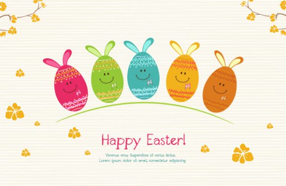 vector easter background with eggs 1