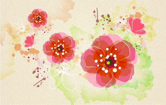 Illustration Vector Graphic Watercolor Floral Background Vector Illustration 1