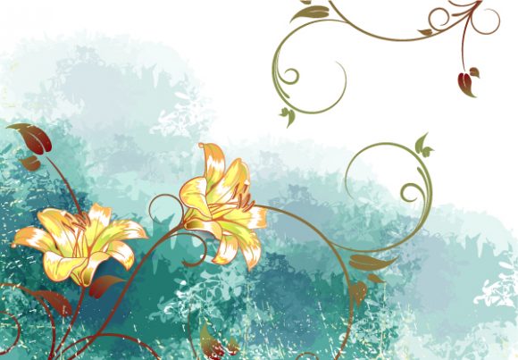 watercolor floral background vector illustration 1