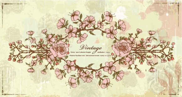Best Vintage-2 Vector Graphic: Vector Graphic Vintage Frame With Floral 1