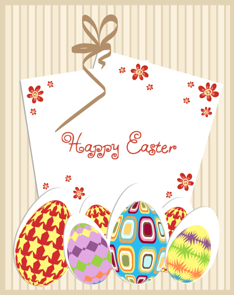 Stunning Paper Vector Background: Easter Background With Eggs Vector Background Illustration 1