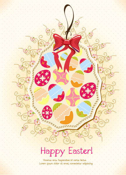 Best Abstract-2 Vector Art: Easter Background With Eggs Vector Art Illustration 1