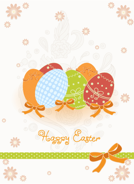 Smashing Eggs Vector Image: Eggs With Floral Vector Image Illustration 1
