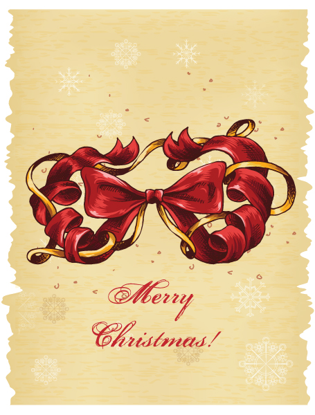 Gorgeous Christmas Vector Art: Christmas Illustration With Bow 1
